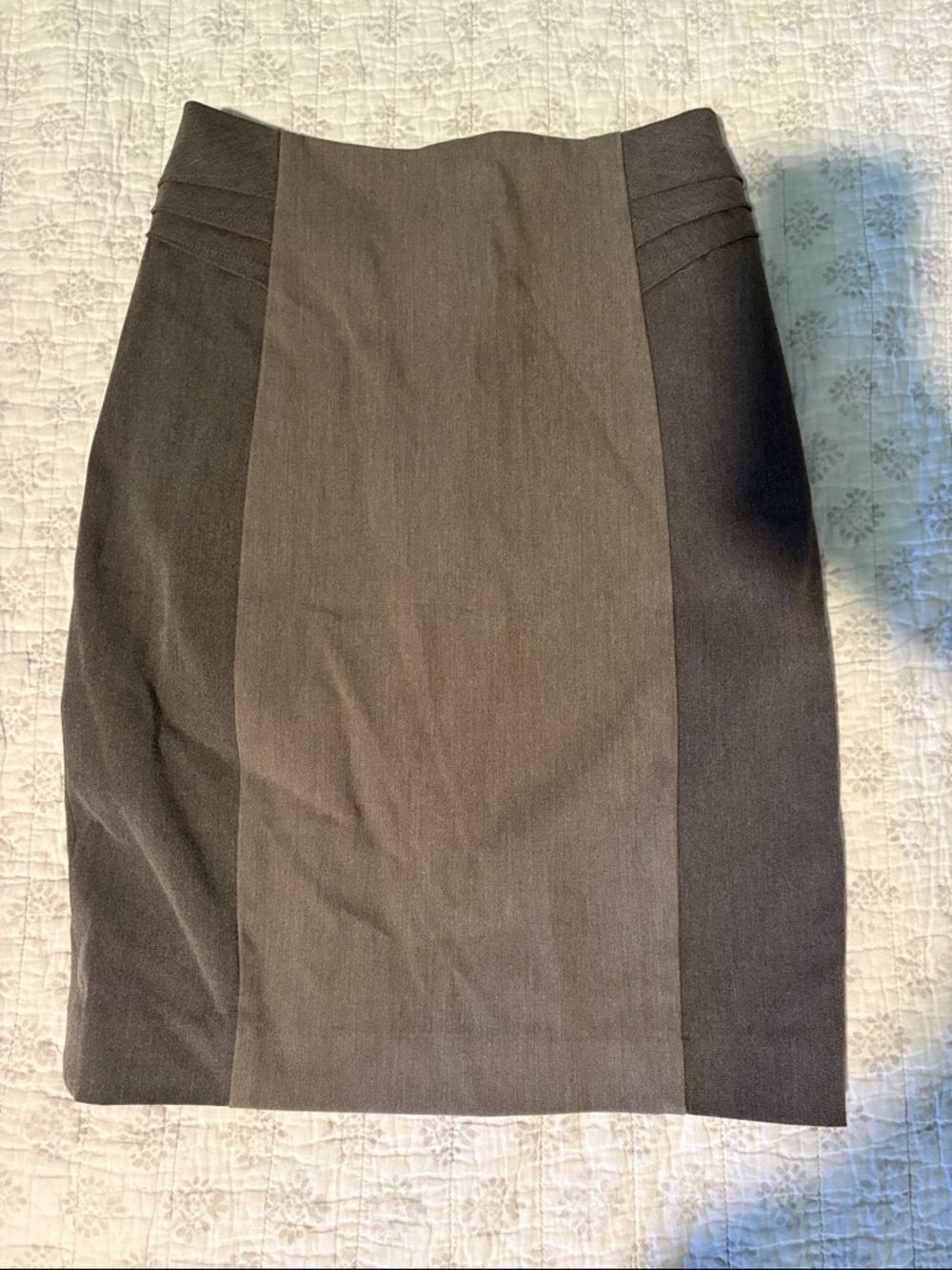 Express Two-Tone Gray Panel Pencil Skirt